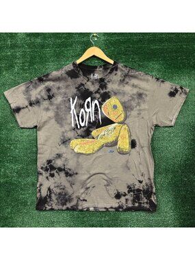 Korn Issues Album Nu Metal Band tan/black Oversized Tie-Dye T-Shirt Size S/M